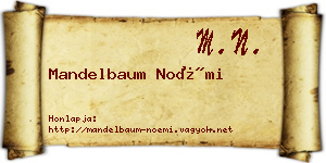 Mandelbaum Noémi névjegykártya