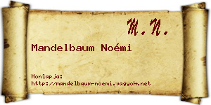 Mandelbaum Noémi névjegykártya